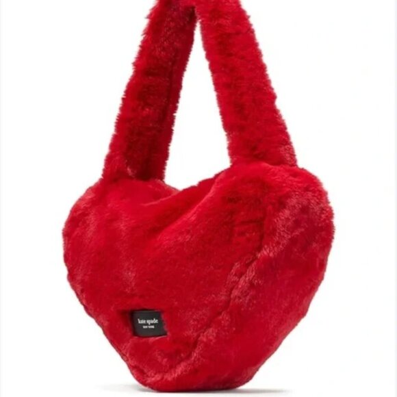 kate spade Handbags - Kate Spade Luver Faux Fur Large Heart Tote NWOT Never used